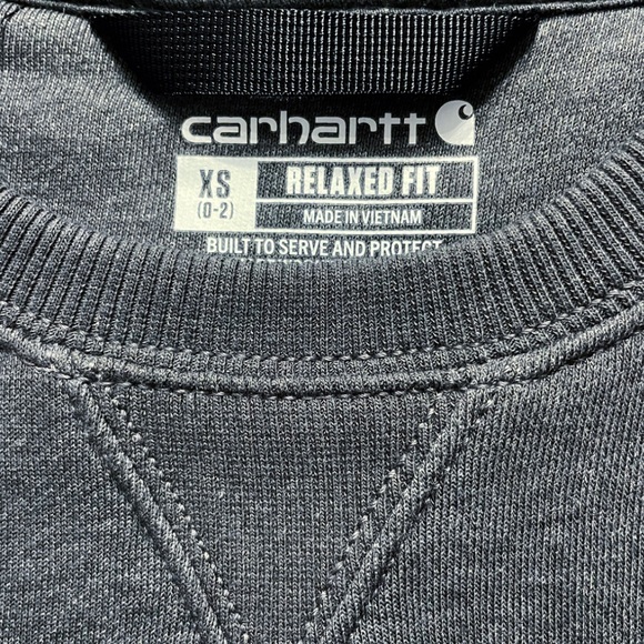 Carhartt Womens XS Clarksburg Sweatshirt Carbon Heather Relaxed Fit Pullover EUC - Picture 5 of 10